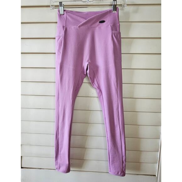Gymshark Poise Leggings Pink Crossover High Waist Ankle Length in Pastel Grape - Picture 1 of 11